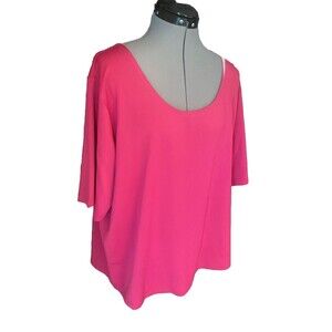 Susan Graver Essentials Top 2x pretty comfy flowy pink top